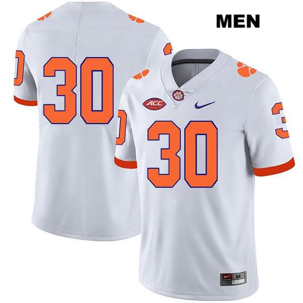 Men's Clemson Tigers #30 Keith Maguire Stitched White Legend Authentic Nike No Name NCAA College Football Jersey SLS1146ON